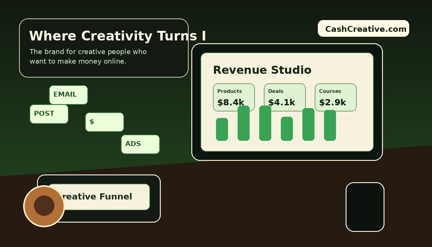Creator revenue dashboard and studio scene